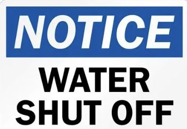 water shut off sign